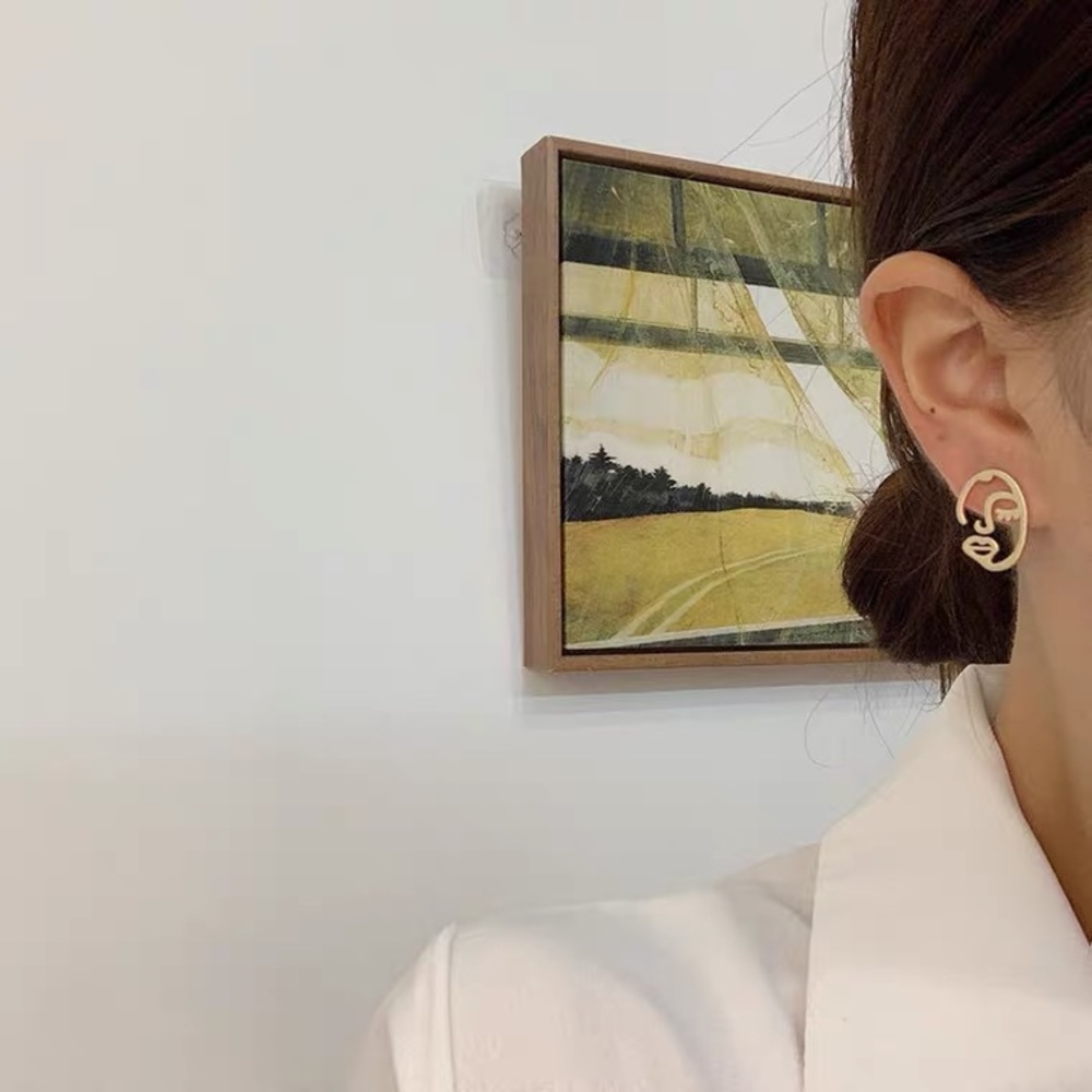 💙Face Art Stud Earrings Sterling Silver - Picture 6 of 11